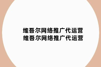 维吾尔网络推广代运营 维吾尔网络推广代运营